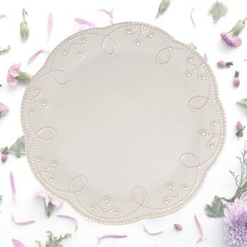 Lenox French Perle Cake Plate-Top View