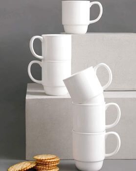 Sweese White Stackable Mugs