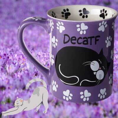 Catffeine Cat Mug - Decatf Left Side!