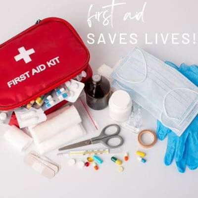 First Aid Kit with contents displayed