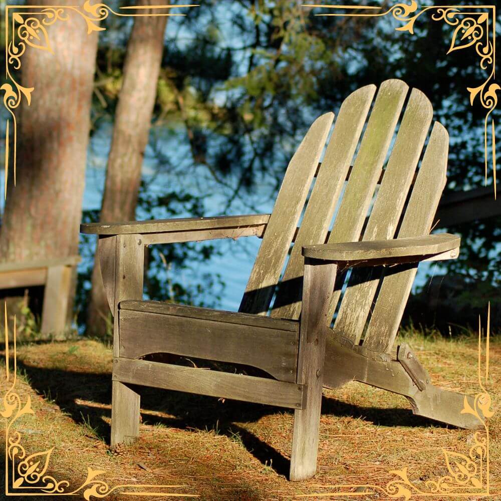Old wooden Adirondack chair