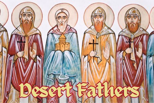 Painting depicting the Desert Fathers