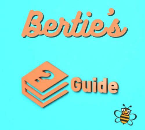 Sign with "Bertie's Guide"