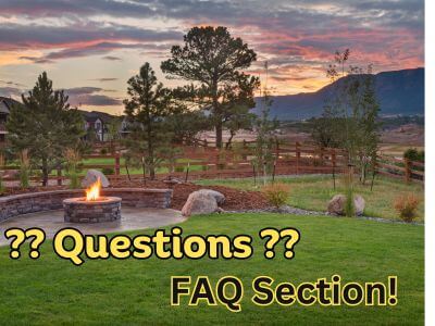 Beautiful sunset scene with "Questions?" in print for FAQ section