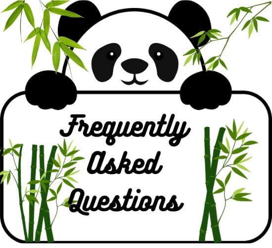 Panda Bear holding FAQ sign!