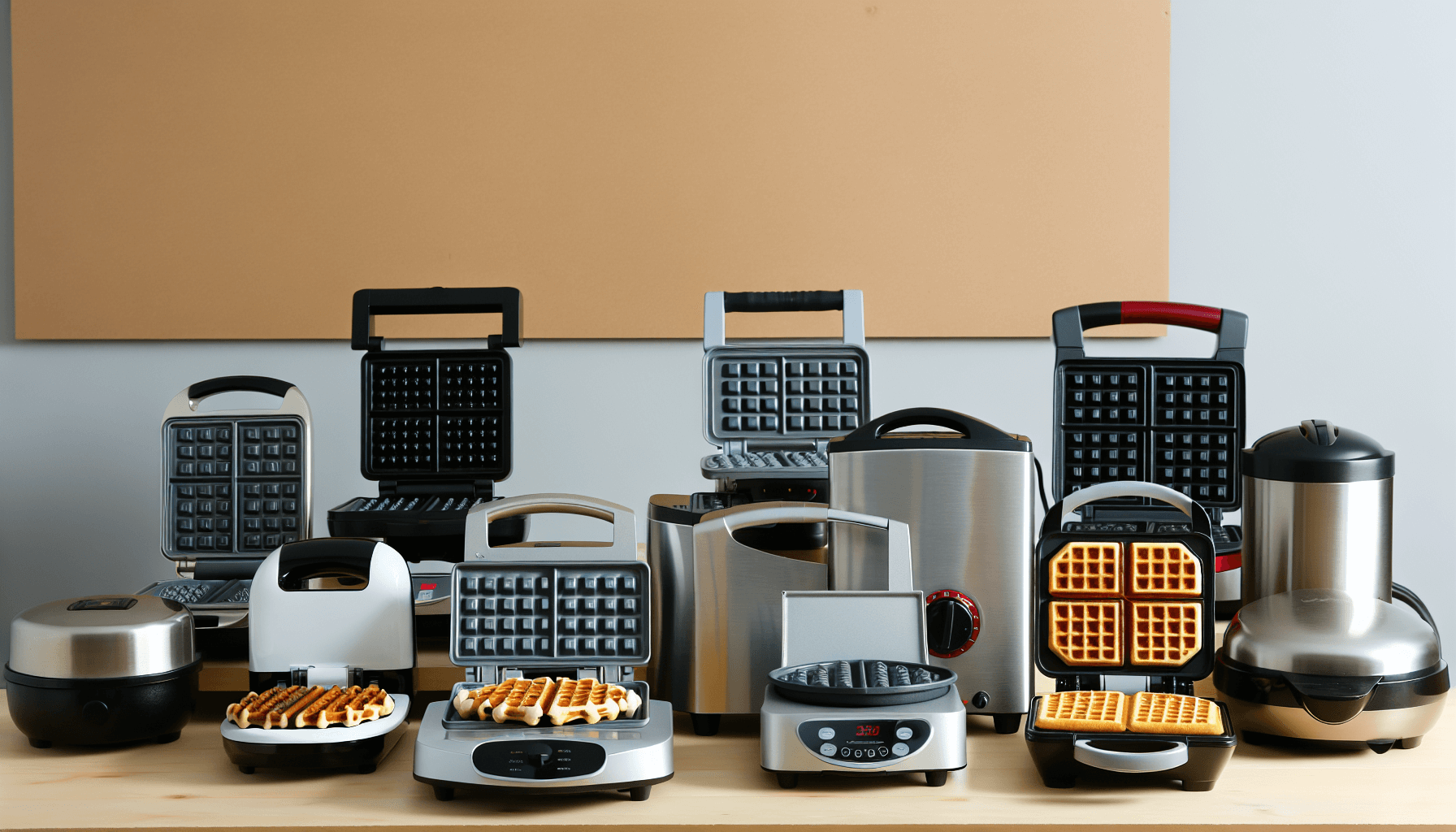 Selection of different waffle makers