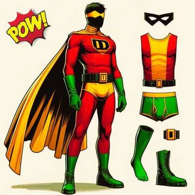 DALL-E AI reproduction of Robin's costume